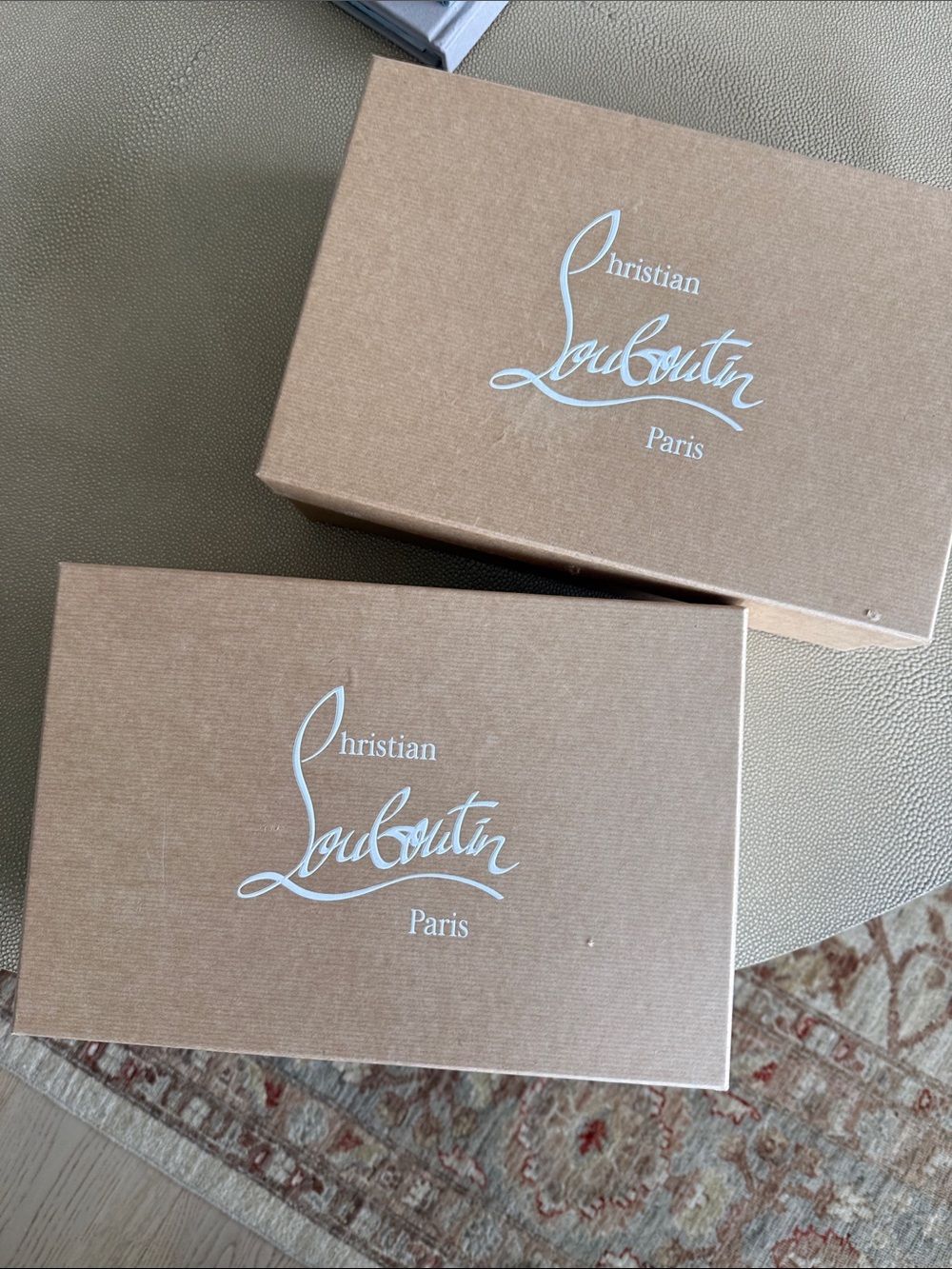Christian Louboutin Tan Logo Shoe Boxes